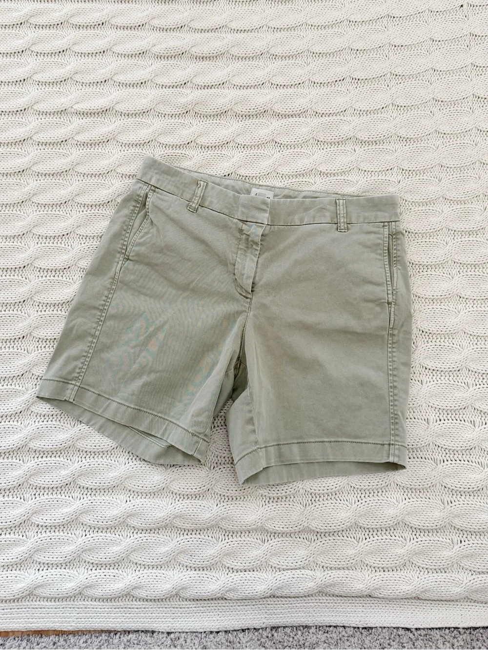 J. Crew Olive Green High-Rise Bermuda Shorts